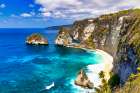Island of Nusa Penida part of Balis famous beaches is Diamond Beach. Art Print